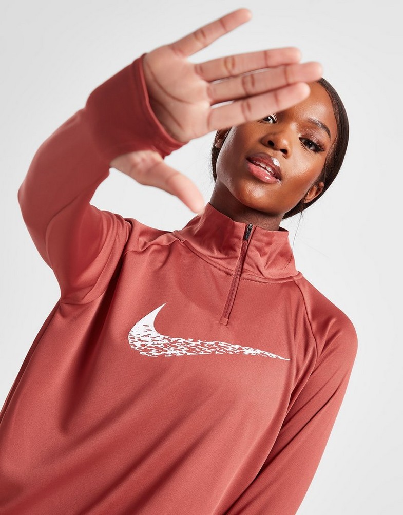 Bluza damska NIKE BLUZA ROZPINANA W NK DF SWOOSH RUN MDLYR DM7769-691 Brązowy