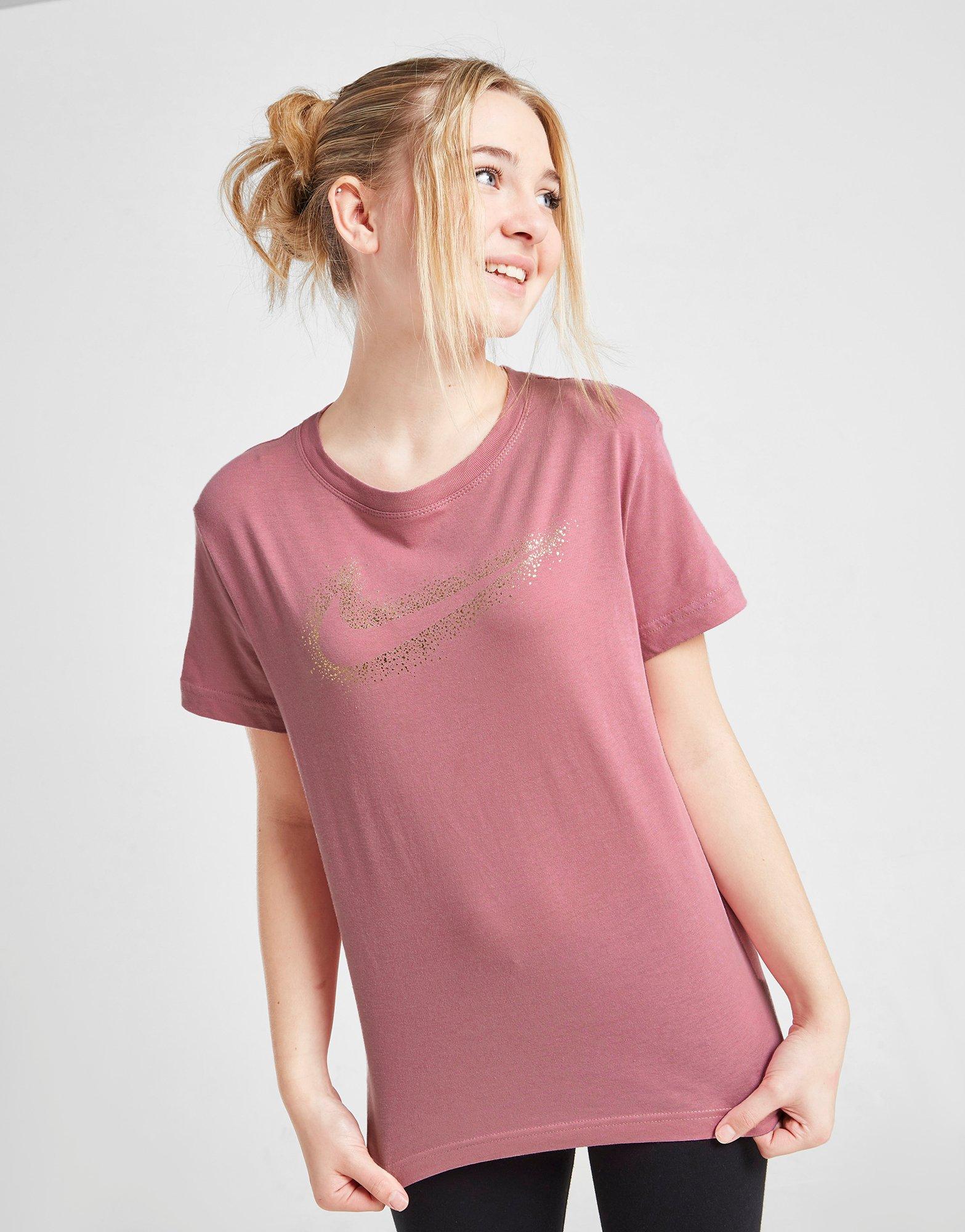 Vaikiški marškinėliai NIKE MARŠKINĖLIAI (G)NSW SHINE BF PNK/GLD DX1712-698 Rožinė