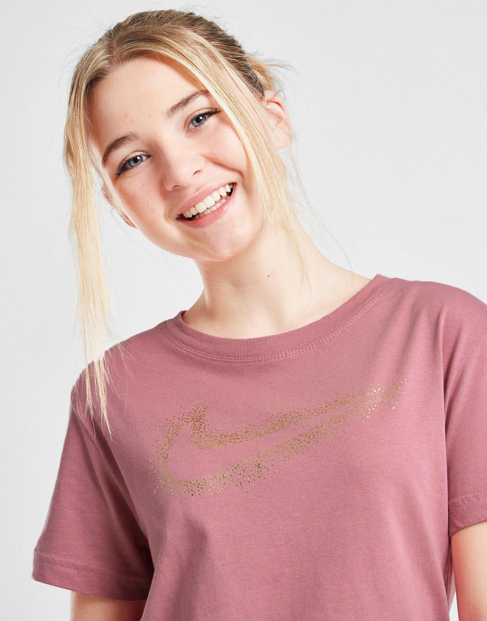 Vaikiški marškinėliai NIKE MARŠKINĖLIAI (G)NSW SHINE BF PNK/GLD DX1712-698 Rožinė