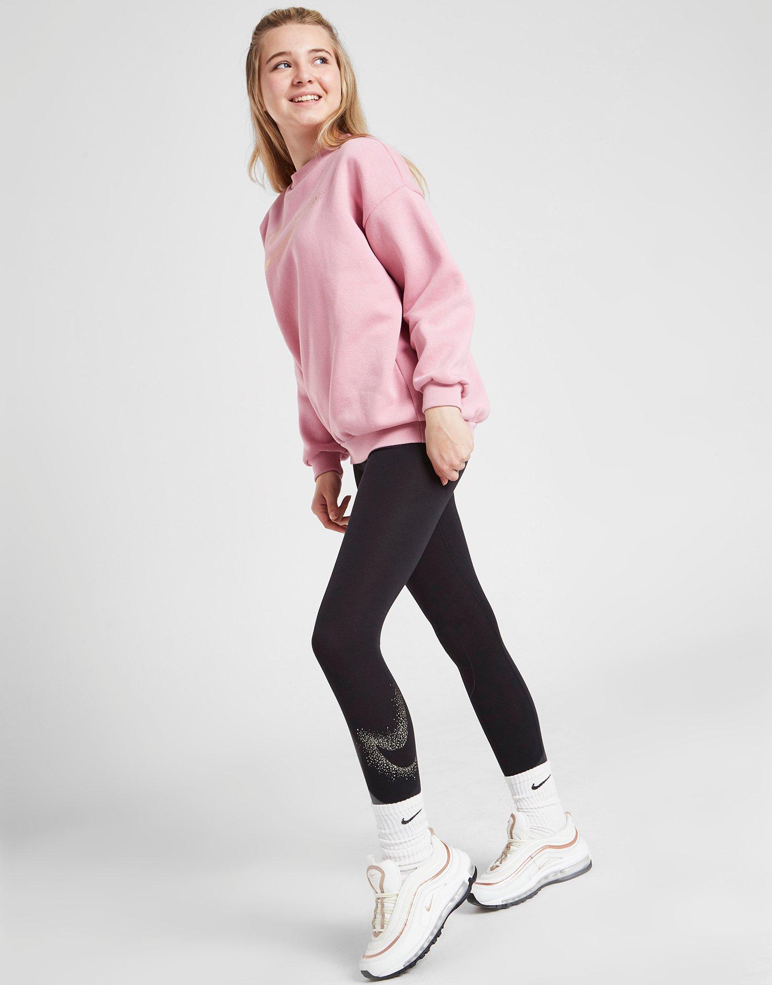 Vaikiškos kelnės NIKE TAMPRĖS (G) NSW SHINE LG BLK/GD DV3232-010 Juoda