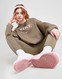 NIKE BLUZA (G) TREND FLC CREW BRN/PNK