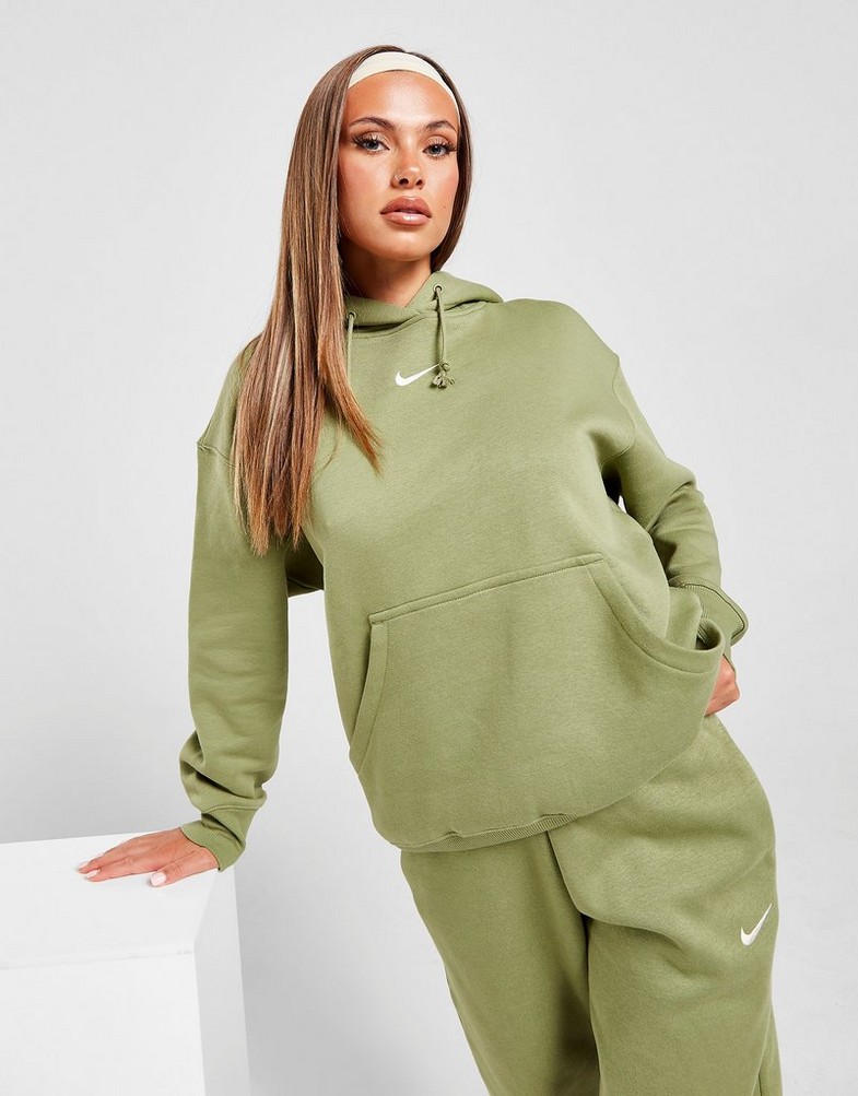 Női pulóver NIKE PULÓVER KAPUCNIS W NSW PHNX FLC OS PO HOODIE DQ5860-334 Zöld