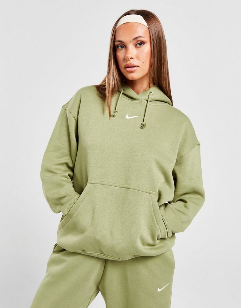 Női pulóver NIKE PULÓVER KAPUCNIS W NSW PHNX FLC OS PO HOODIE DQ5860-334 Zöld