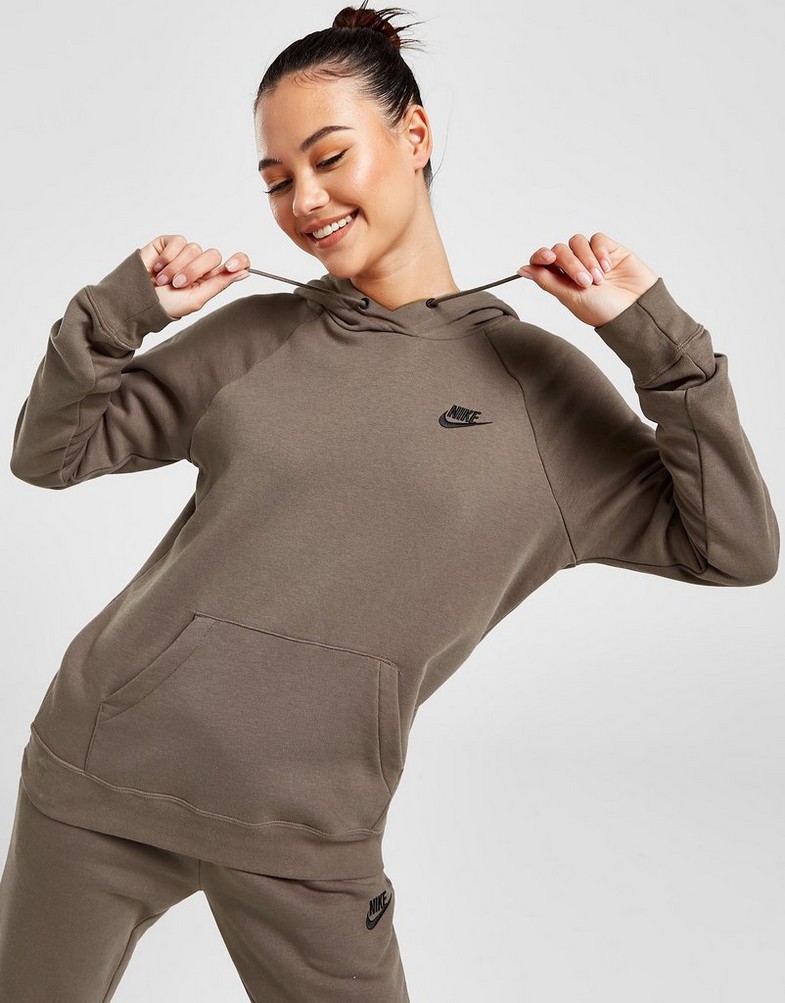 Bluza damska NIKE BLUZA Z KAPTUREM W NSW ESSNTL FLC PO HOODIE DX2316-040 Brązowy