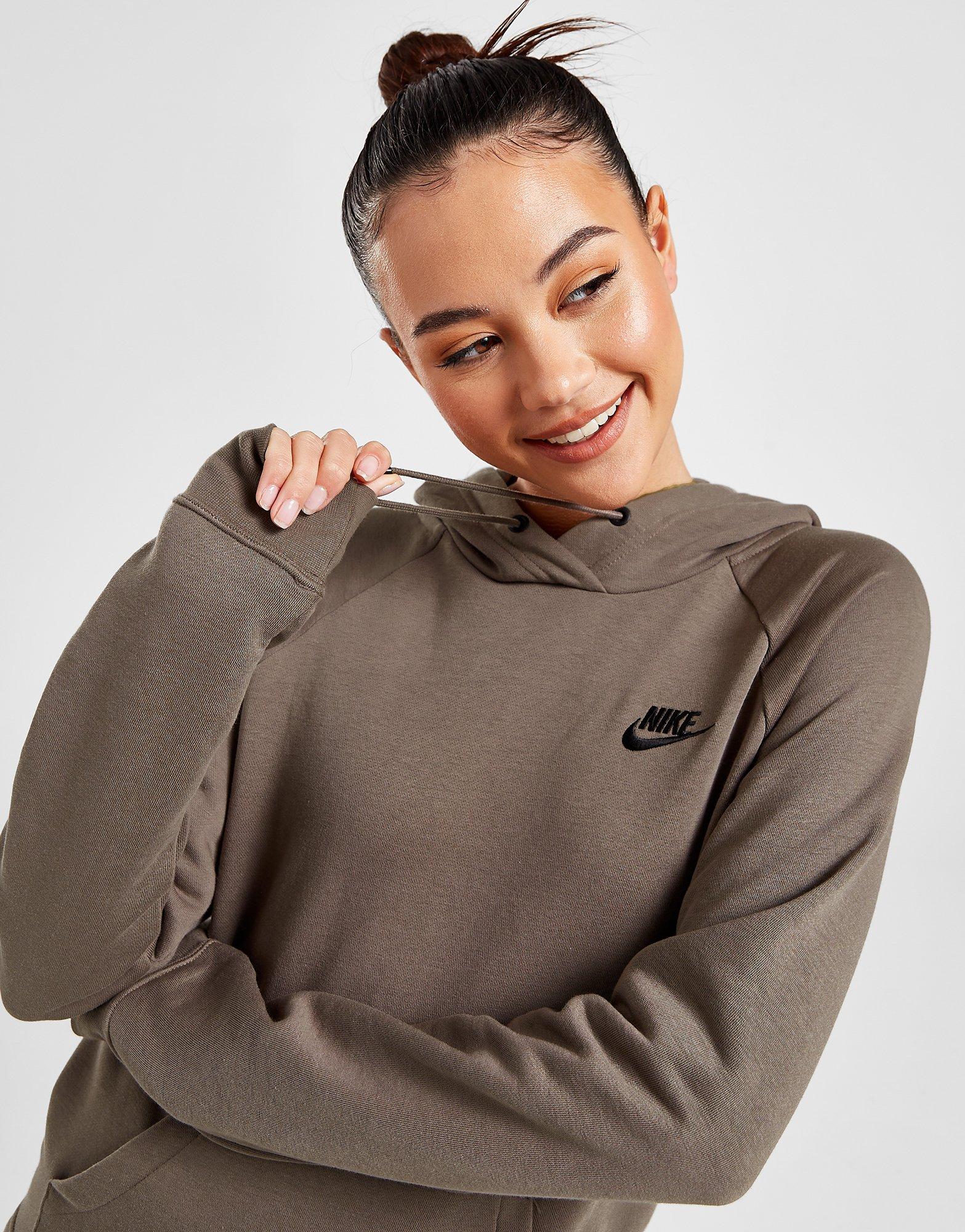 Bluză pentru femei NIKE BLUZĂ CU GLUGĂ W NSW ESSNTL FLC PO HOODIE DX2316-040 Maro