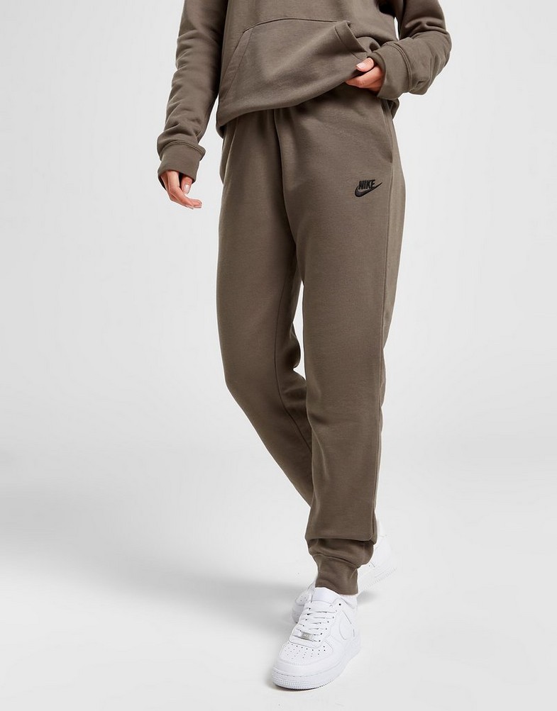 NIKE SPODNIE W NSW ESSNTL PANT REG FLC MR DX2320-040 Brązowy