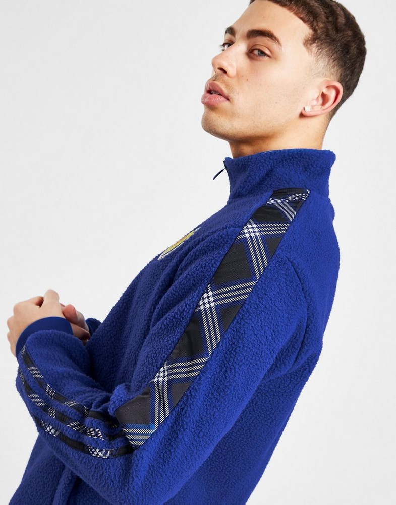 Koszulka, t-shirt męski ADIDAS KRÓTKI RĘKAW SCOTLAND TIRO TARTAN WINTERIZED TRACK JACKET HN5502 Niebieski