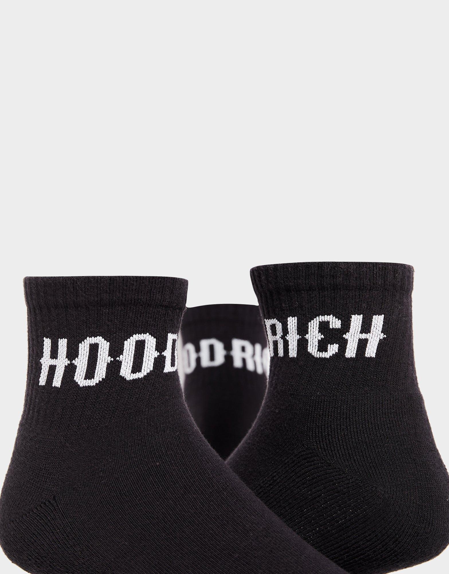 Жіночі шкарпетки HOODRICH ВИСОКІ ШКАРПЕТКИ OG   CORE 3 PACK QUARTER SOCKS HR-2022-0128 Чорний