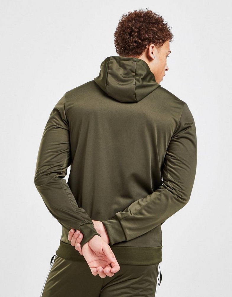 Bluza męska ADIDAS Z KAPTUREM BADGE OF SPORT 3 STRIPES HOODIE HT6651H Zielony