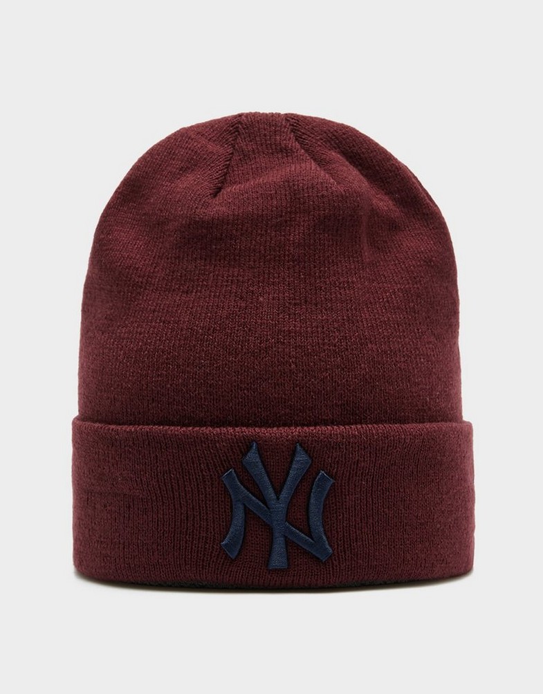 Чоловічі зимові шапки NEW ERA КЕПКА LE BEANIE NYY MRN 60292606 Бордовий