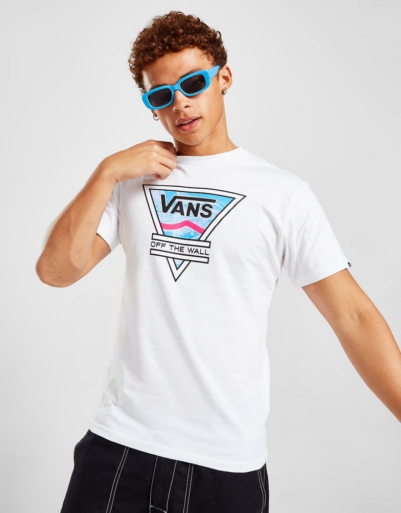 Koszulka, t-shirt męski VANS KRÓTKI RĘKAW WAVY LARGE LOGO T-SHIRT VN0007F7WHT Biały