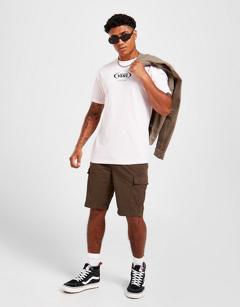 Koszulka, t-shirt męski VANS KRÓTKI RĘKAW OVAL T-SHIRT VN0007FAXZV Różowy