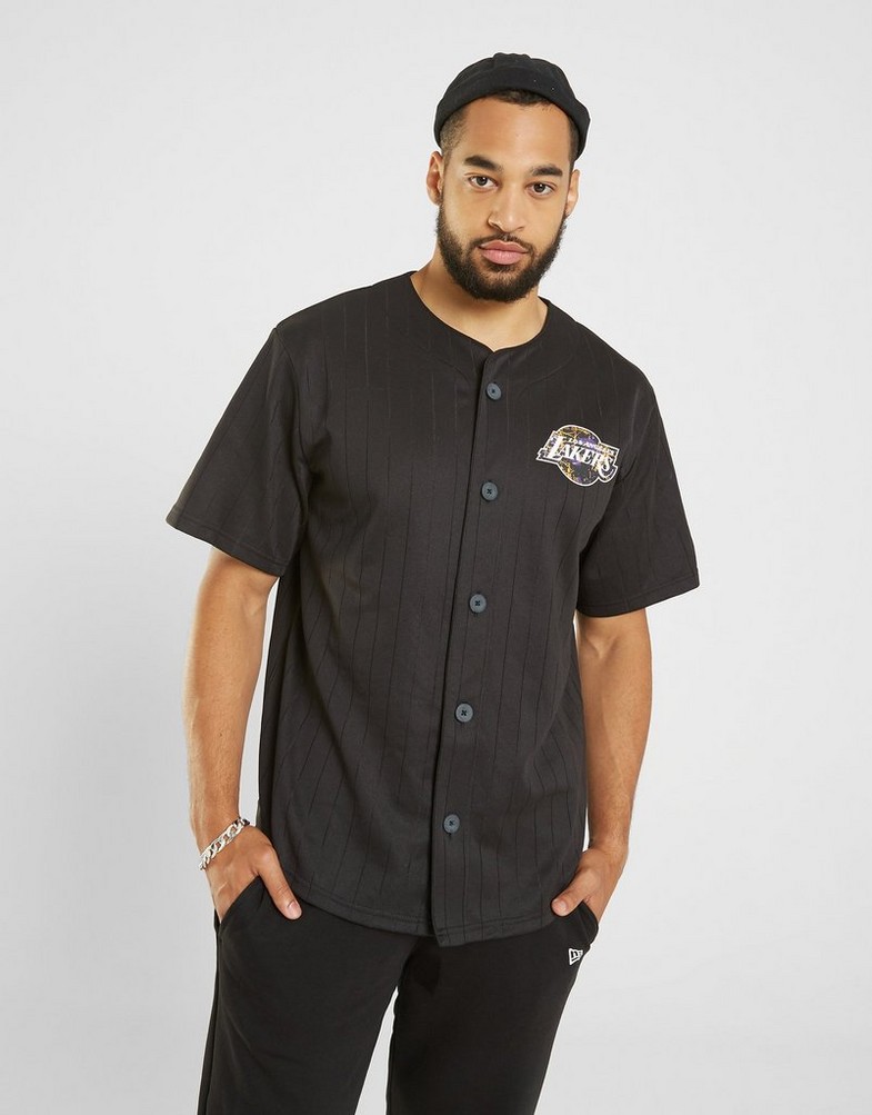 Koszulka, t-shirt męski NEW ERA T-SHIRT INFILL TEAM LOGO LAKERS LOS ANGELES LAKERS 60332142 Czarny