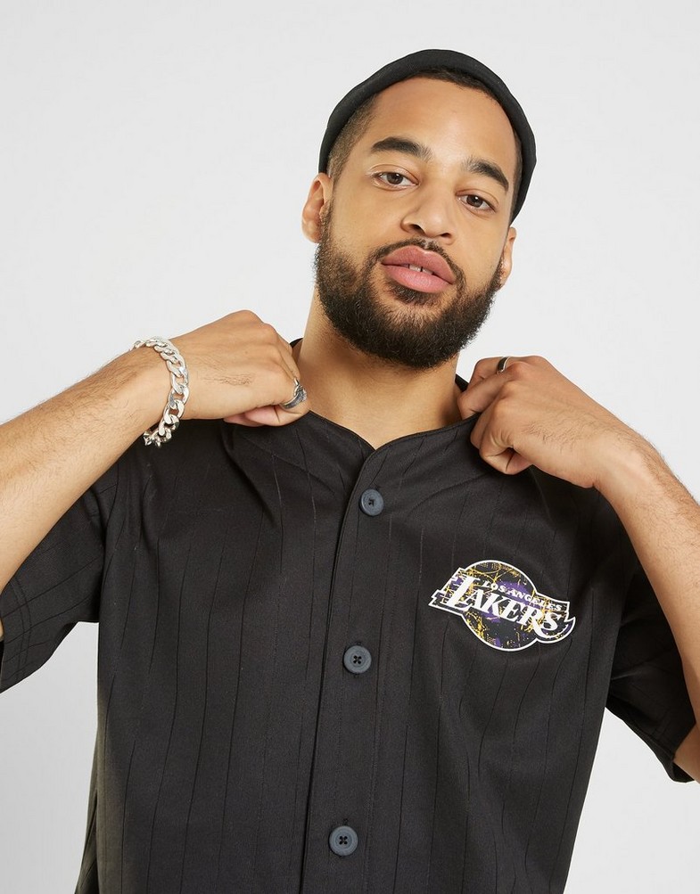 Koszulka, t-shirt męski NEW ERA T-SHIRT INFILL TEAM LOGO LAKERS LOS ANGELES LAKERS 60332142 Czarny