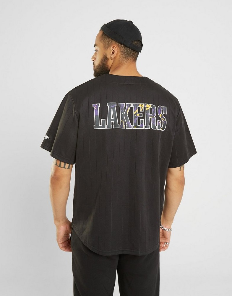 Koszulka, t-shirt męski NEW ERA T-SHIRT INFILL TEAM LOGO LAKERS LOS ANGELES LAKERS 60332142 Czarny