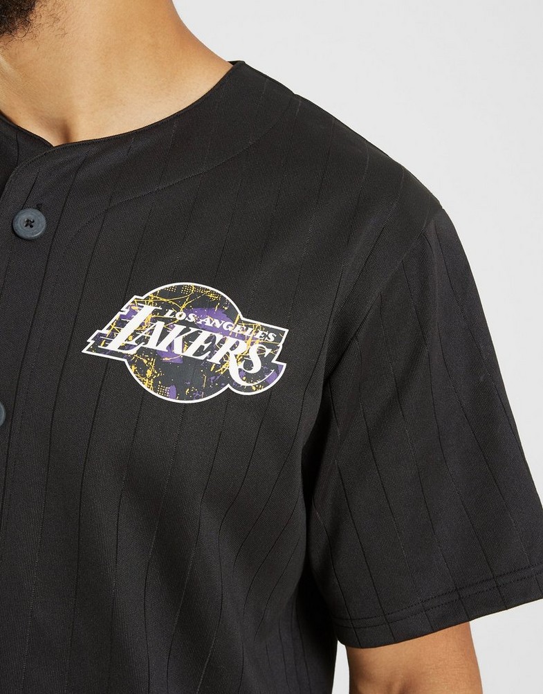 Koszulka, t-shirt męski NEW ERA T-SHIRT INFILL TEAM LOGO LAKERS LOS ANGELES LAKERS 60332142 Czarny