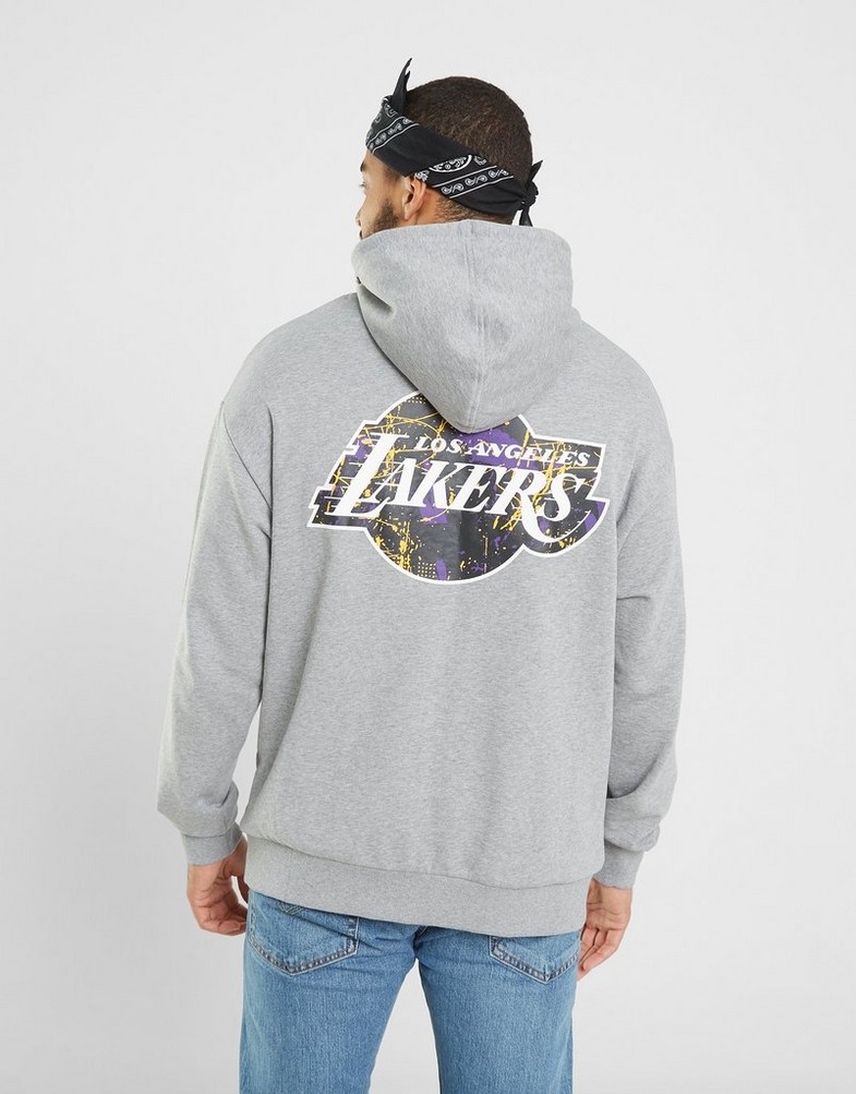 Bluza męska NEW ERA BLUZA Z KAPTUREM INFILL TEAM LOGO LAKERS LOS ANGELES 60332147 Szary