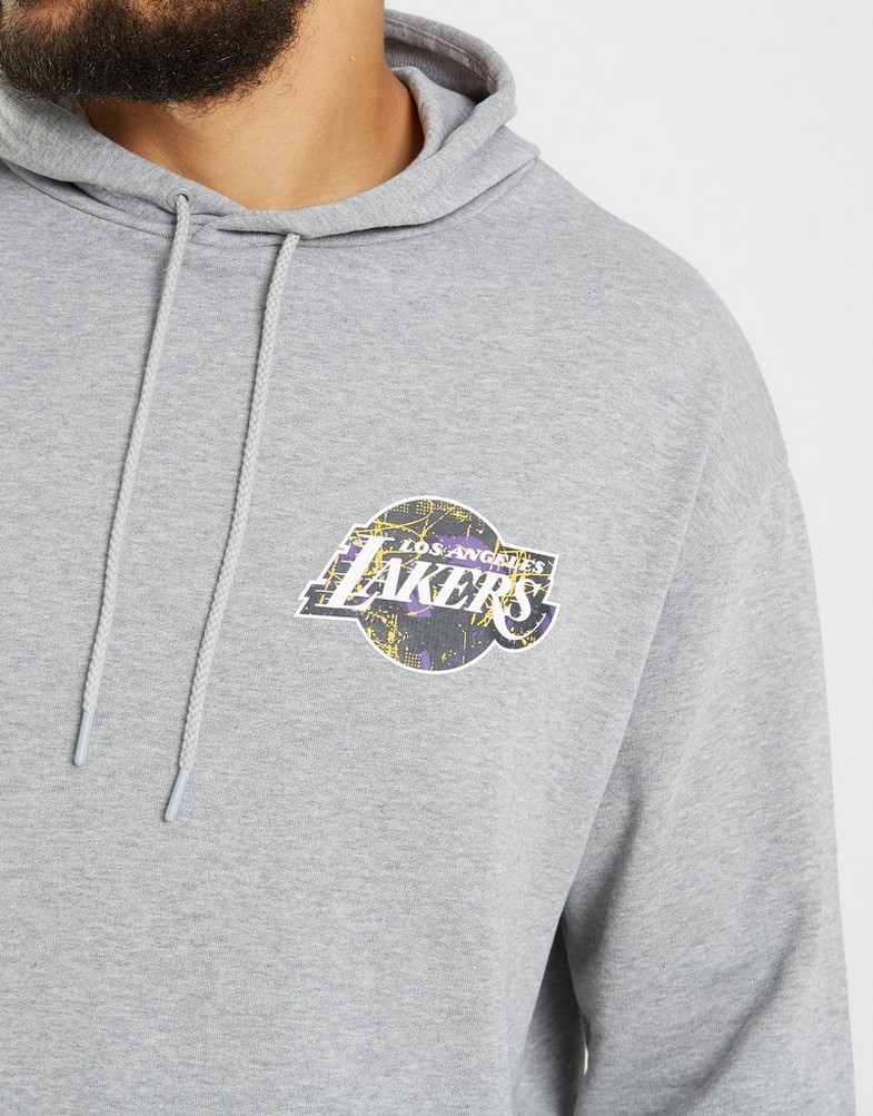 Bluza męska NEW ERA BLUZA Z KAPTUREM INFILL TEAM LOGO LAKERS LOS ANGELES 60332147 Szary