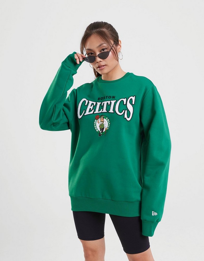 Bluza damska NEW ERA BLUZA NBA ARCH WORDMARK CREW BOSCEL 60348019 Zielony