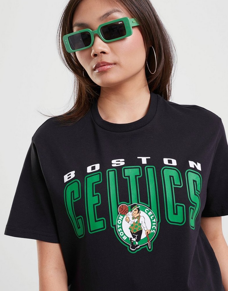 Koszulka, t-shirt damski NEW ERA T-SHIRT NBA ARCH WORDMARK TEE BOSCEL 60348023 Czarny