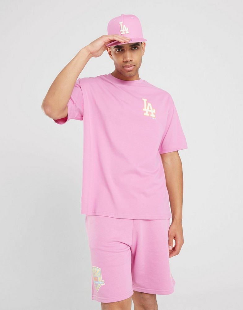 New Era 60357124 MLB Pastel Los Angeles Dodgers Short Sleeve T-Shirt Pink M Man