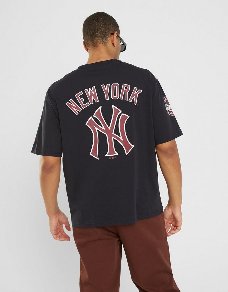 Koszulka, t-shirt męski NEW ERA T-SHIRT MLB LARGE LOGO OS NYY NVY NEW YORK YANKEES 60416323 Granatowy