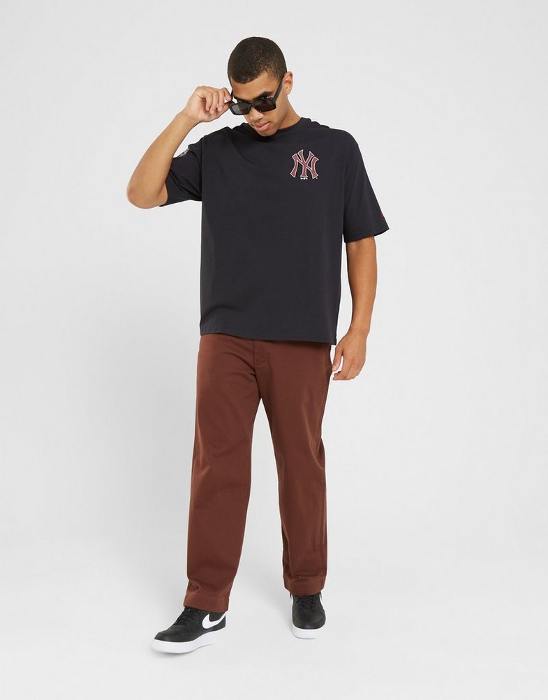 Koszulka, t-shirt męski NEW ERA T-SHIRT MLB LARGE LOGO OS NYY NVY NEW YORK YANKEES 60416323 Granatowy