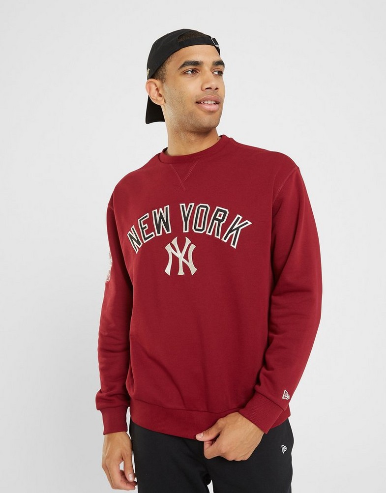 Bluza męska NEW ERA BLUZA MLB LARGE LOGO OS NYY NEW YORK YANKEES 60416328 Bordowy