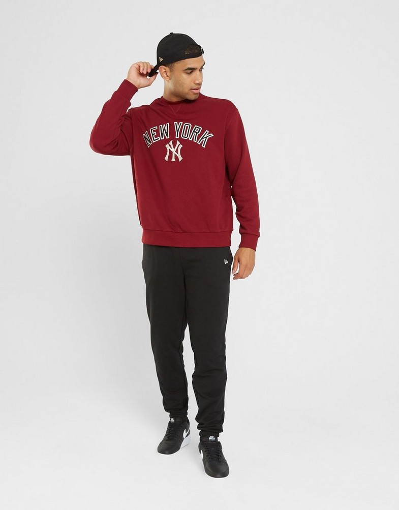 Bluza męska NEW ERA BLUZA MLB LARGE LOGO OS NYY NEW YORK YANKEES 60416328 Bordowy