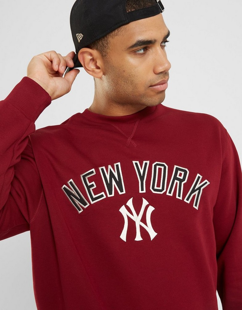 Bluza męska NEW ERA BLUZA MLB LARGE LOGO OS NYY NEW YORK YANKEES 60416328 Bordowy