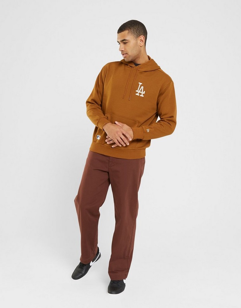 Bluza męska NEW ERA BLUZA Z KAPTUREM LE LA DODGERS LOS ANGELES DODGERS 60416437 Brązowy