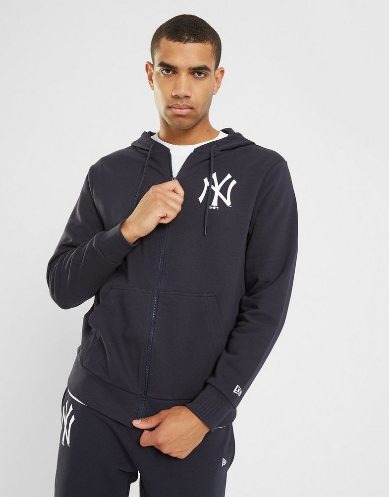 Bluza męska NEW ERA BLUZA ROZPINANA Z KAPTUREM MLB ESS NYY NEW YORK YANK 60416722 Granatowy