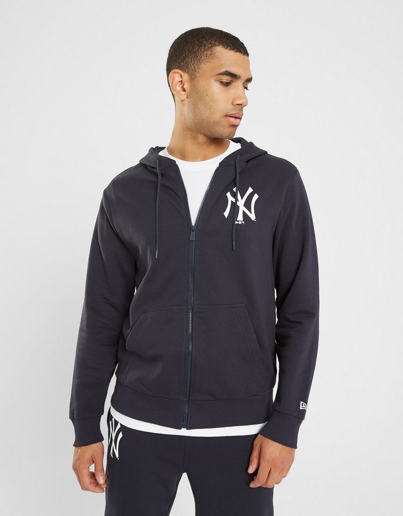 Bluza męska NEW ERA BLUZA ROZPINANA Z KAPTUREM MLB ESS NYY NEW YORK YANK 60416722 Granatowy