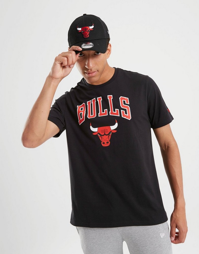 Koszulka, t-shirt męski NEW ERA T-SHIRT NOS NBA REGULAR TEE BULLS CHICAGO BULLS 60416749 Czarny