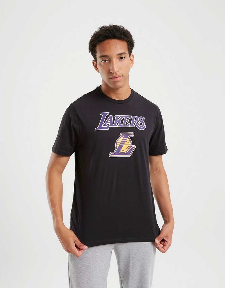 Koszulka, t-shirt męski NEW ERA T-SHIRT NBA TEAM LAKERS LOS ANGELES LAKERS 60416756 Czarny