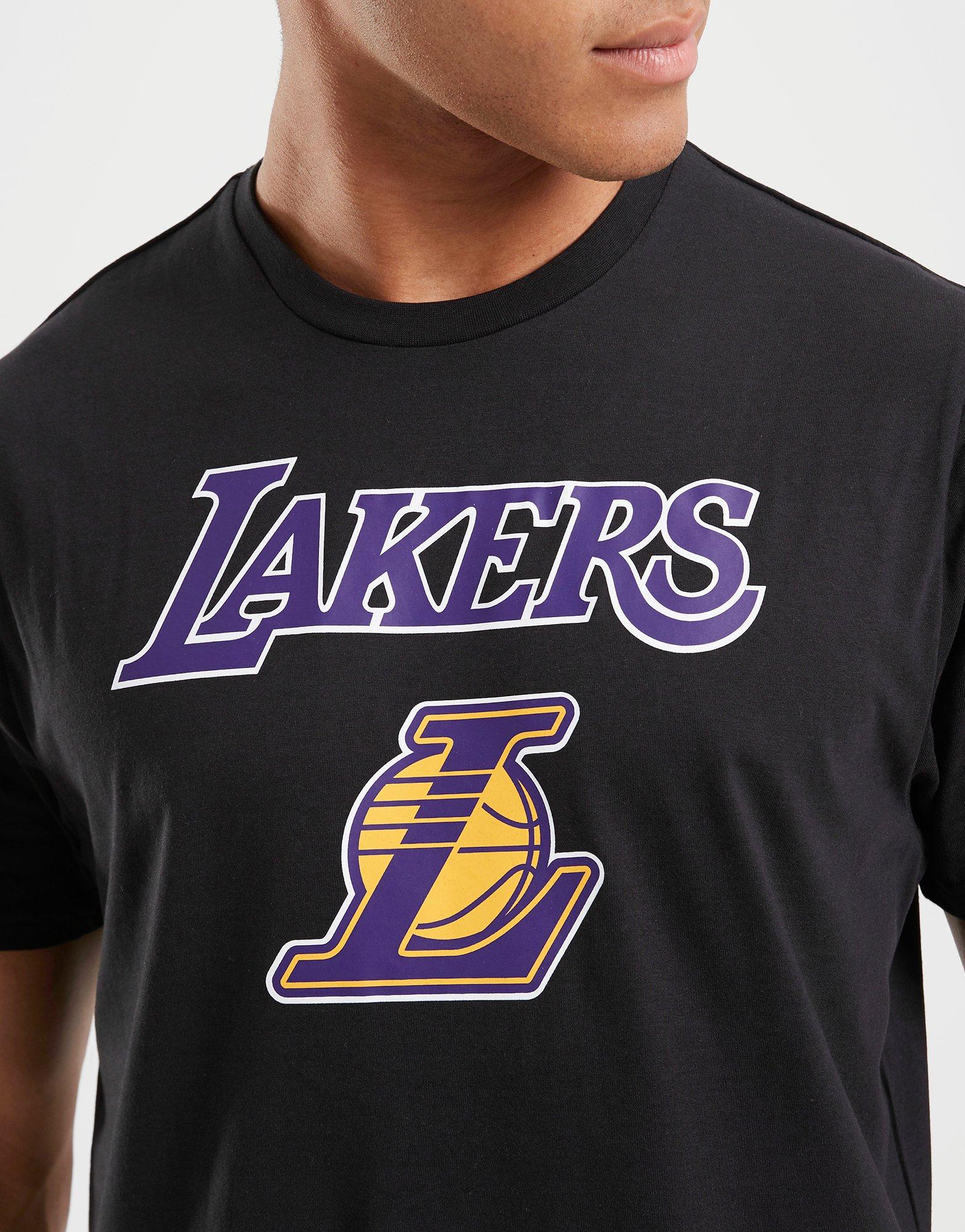 Koszulka, t-shirt męski NEW ERA T-SHIRT NBA TEAM LAKERS LOS ANGELES LAKERS 60416756 Czarny