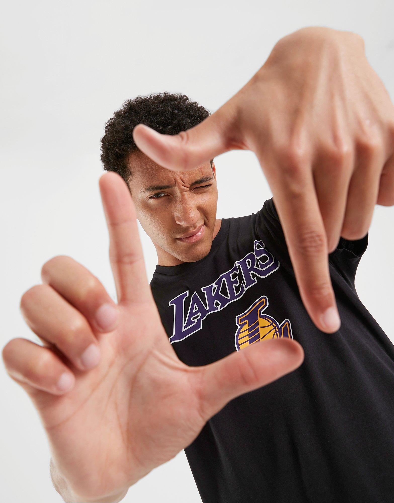 Koszulka, t-shirt męski NEW ERA T-SHIRT NBA TEAM LAKERS LOS ANGELES LAKERS 60416756 Czarny