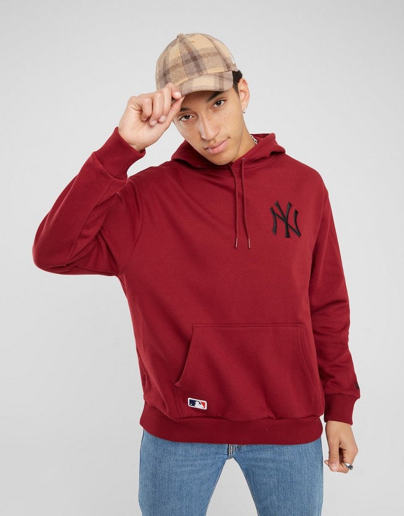 Bluza męska NEW ERA BLUZA Z KAPTUREM LE OS NYY NEW YORK YANKEES 60424349 Bordowy