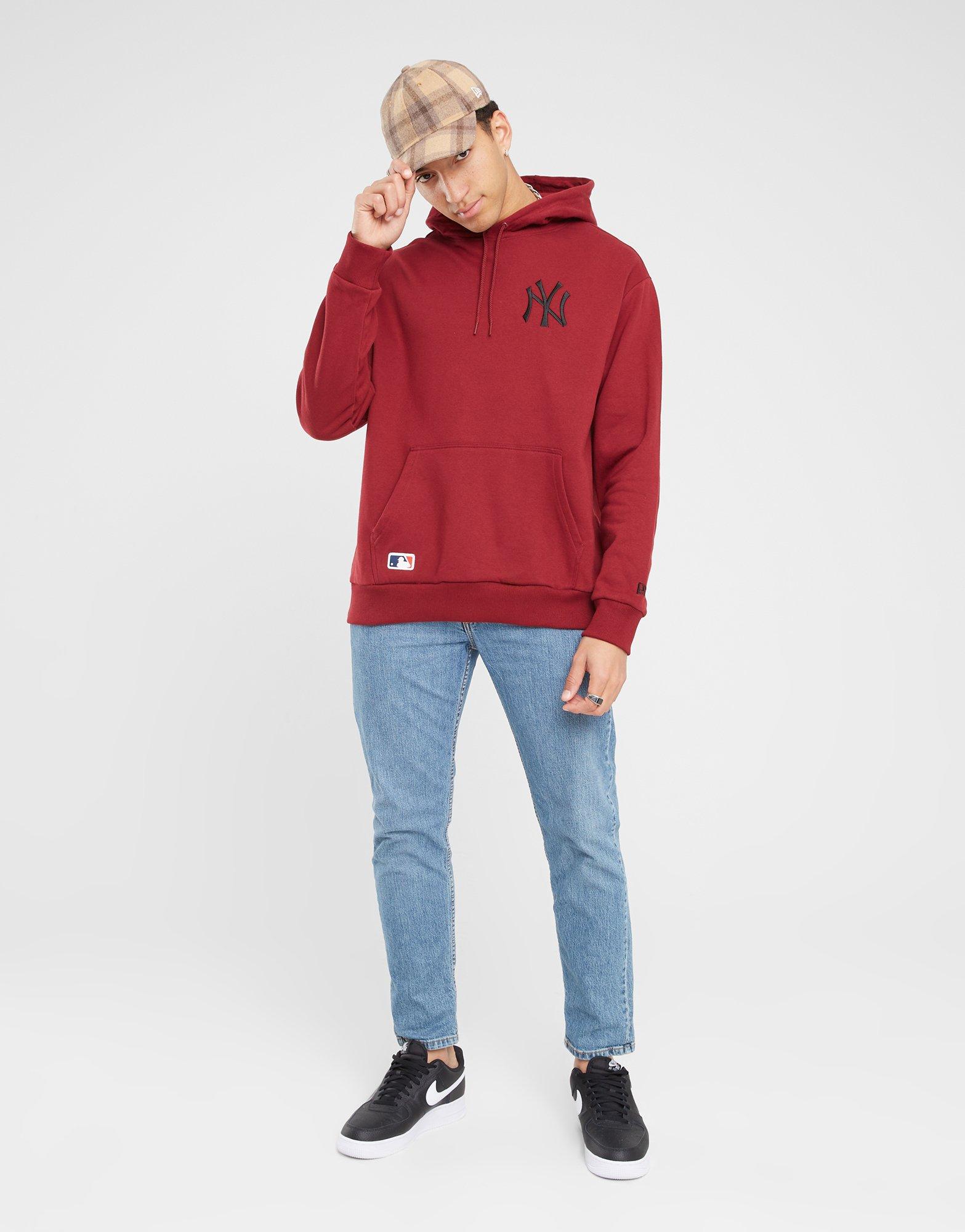 Pánska mikina NEW ERA MIKINA S KAPUCŇOU LE OS NYY NEW YORK YANKEES 60424349 Bordová