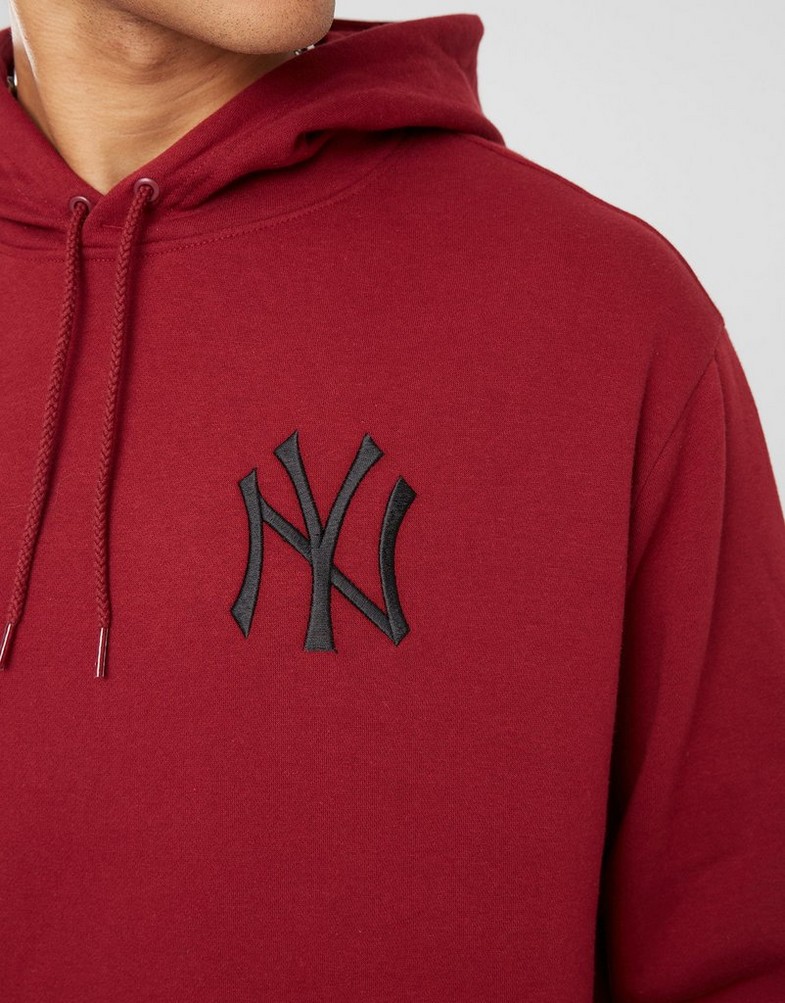 Bluza męska NEW ERA BLUZA Z KAPTUREM LE OS NYY NEW YORK YANKEES 60424349 Bordowy