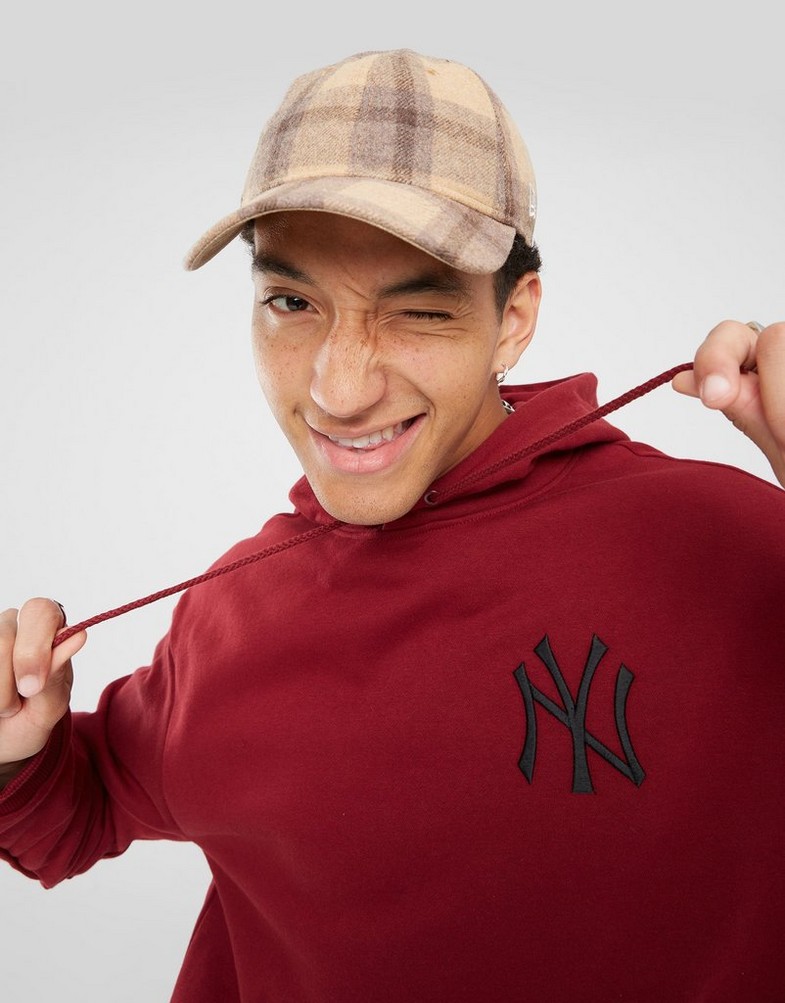 Bluza męska NEW ERA BLUZA Z KAPTUREM LE OS NYY NEW YORK YANKEES 60424349 Bordowy