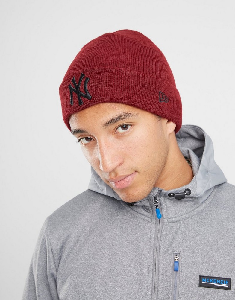 Чоловічі зимові шапки NEW ERA КЕПКА LE BEANIE NYY NEW YORK YANKEES 60424782 Бордовий