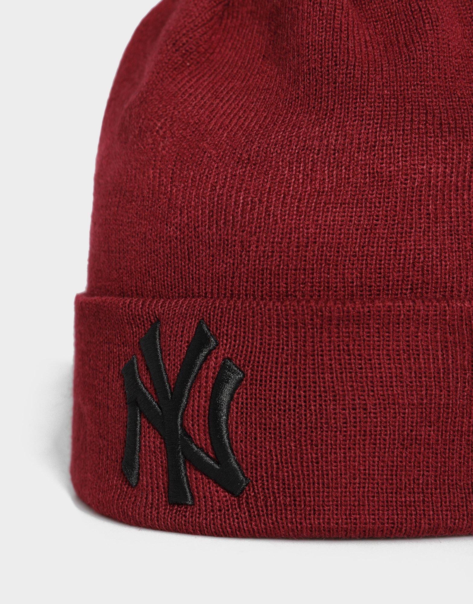 Чоловічі зимові шапки NEW ERA КЕПКА LE BEANIE NYY NEW YORK YANKEES 60424782 Бордовий