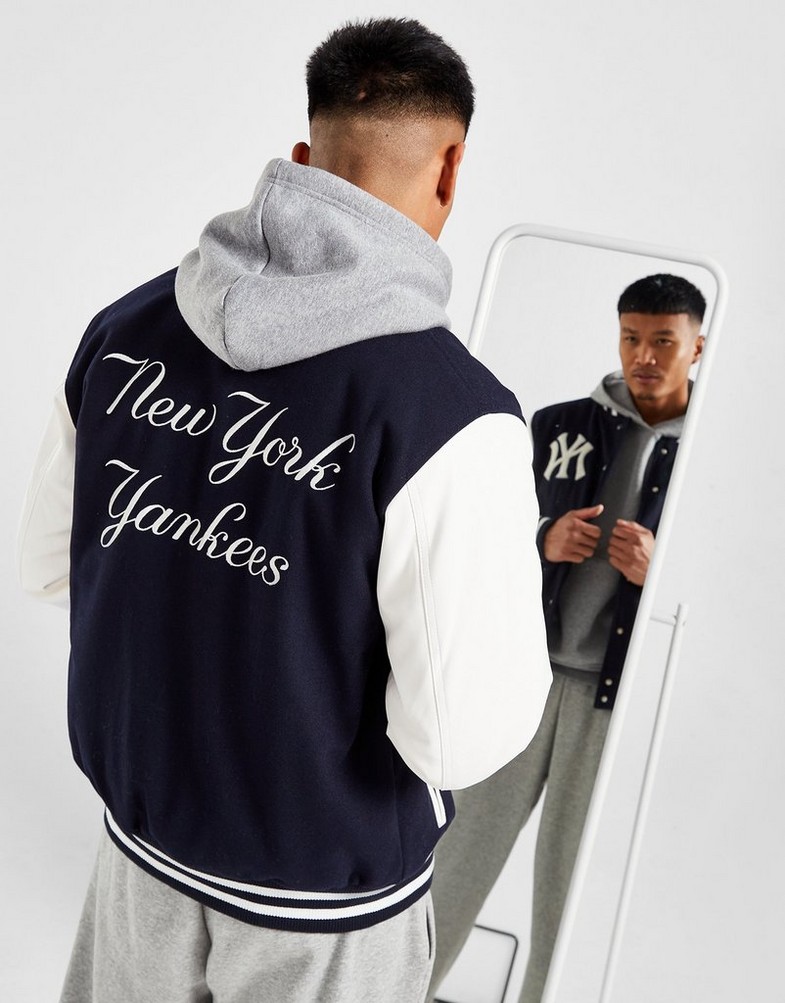 Koszulka, t-shirt męski NEW ERA KRÓTKI RĘKAW MLB NEW YORK YANKEES VARSITY JACKET 60301348 Niebieski