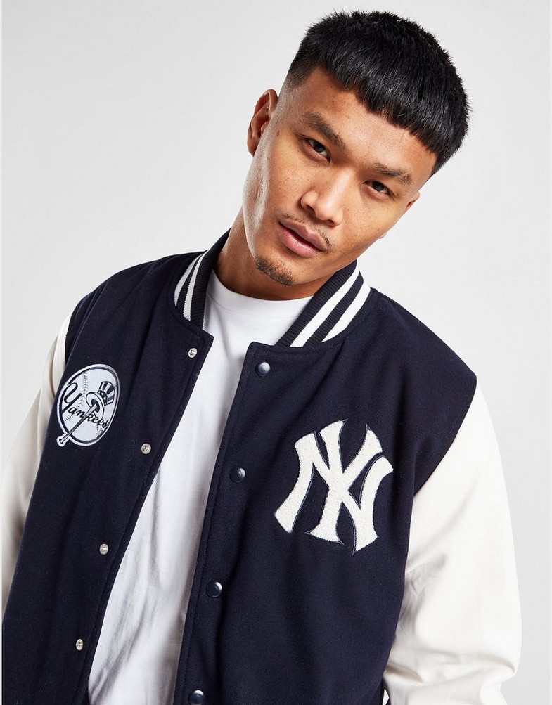 Koszulka, t-shirt męski NEW ERA KRÓTKI RĘKAW MLB NEW YORK YANKEES VARSITY JACKET 60301348 Niebieski