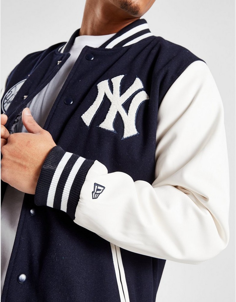 Koszulka, t-shirt męski NEW ERA KRÓTKI RĘKAW MLB NEW YORK YANKEES VARSITY JACKET 60301348 Niebieski