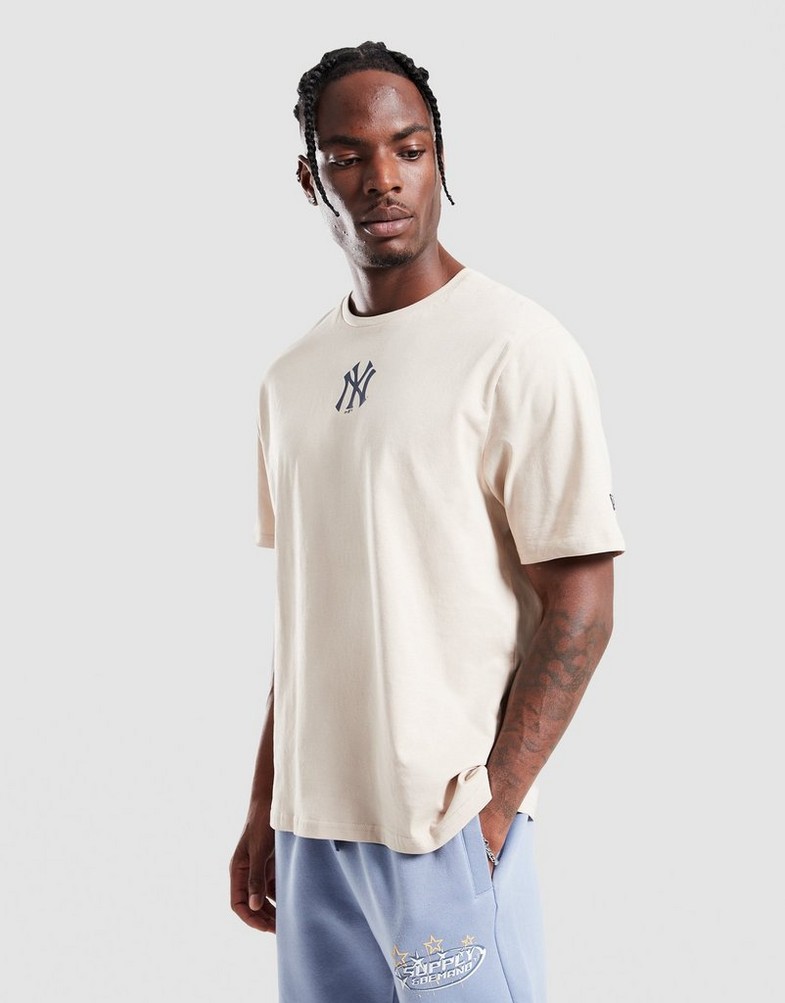 Pánske tričko NEW ERA TRIČKO MLB SMALL LOGO NYY NEW YORK YANKEES 60669185 Béžová