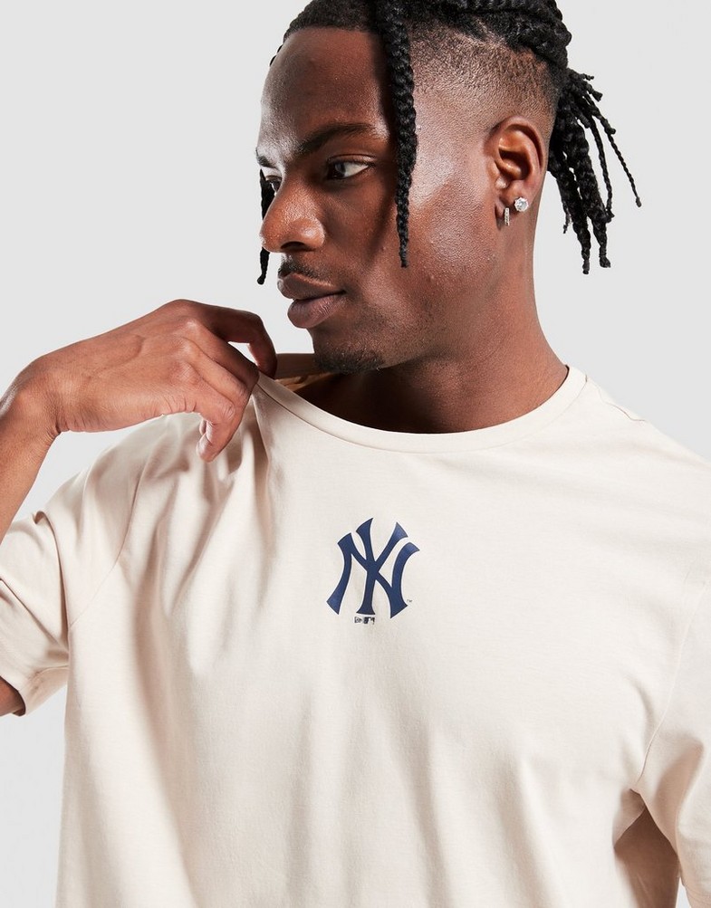 Férfi póló NEW ERA PÓLÓ MLB SMALL LOGO NYY NEW YORK YANKEES 60669185 Bézs