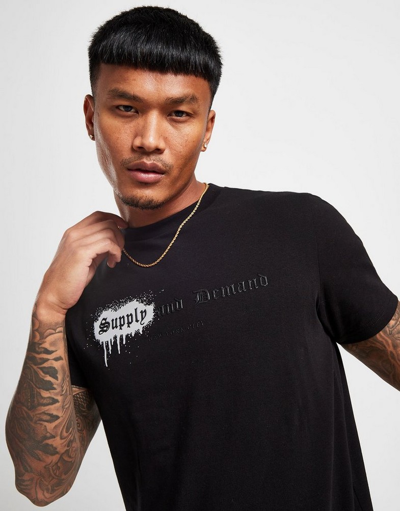 Koszulka, t-shirt męski SUPPLY & DEMAND T-SHIRT MARKER TEE SUPTM16357 Czarny