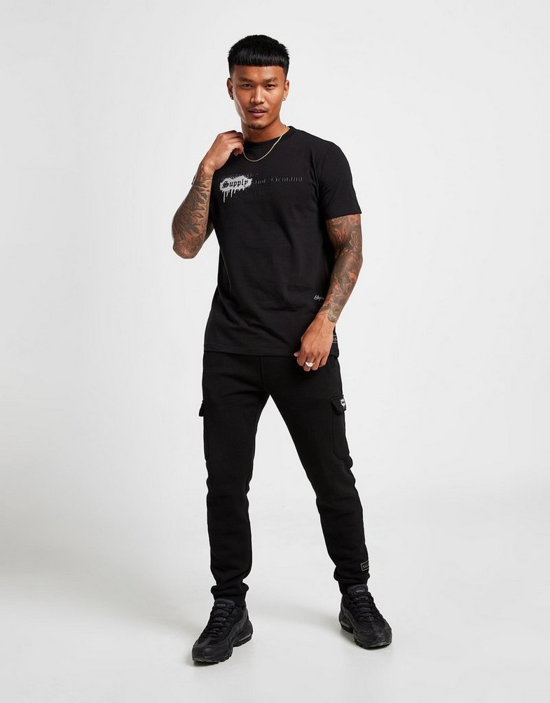 Koszulka, t-shirt męski SUPPLY & DEMAND T-SHIRT MARKER TEE SUPTM16357 Czarny